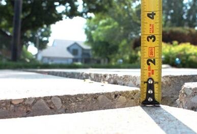 looking for sunken concrete is one way to locate voids