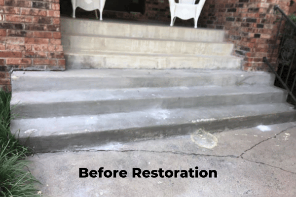 Image of steps before concrete restoration