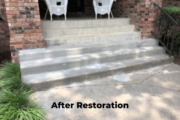 Image of stairs after concrete restoration.