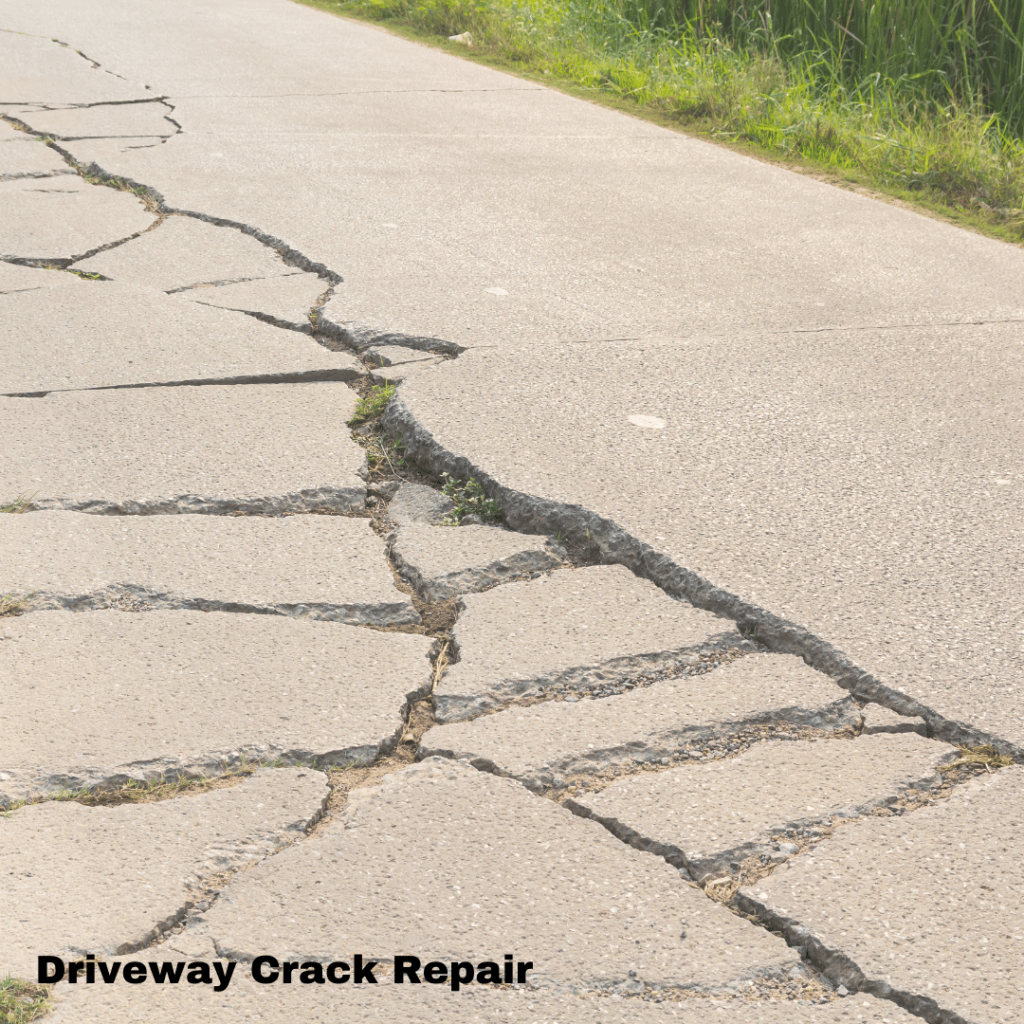 cracked concrete driveway repair