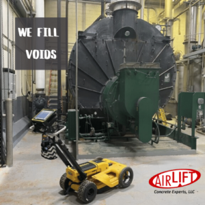 Airlift's commercial foundation leveling projects included this boiler room