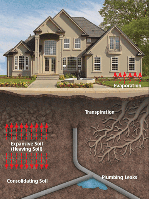 This image shows causes of foundation problems that could occur in your Bryant, AR home. 