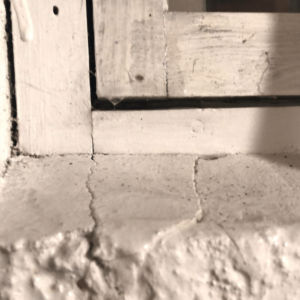 An example of a sticking window. Sticking windows and doors are a sign of foundation problems.